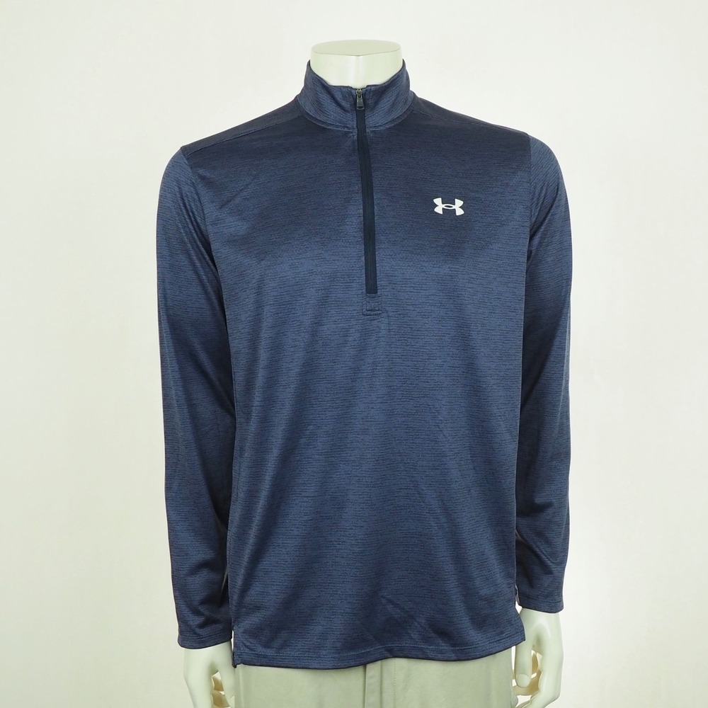 Under Armour 1/4-Zip Pullover Shirt Mens Medium Blue Mock Golf Training Running
